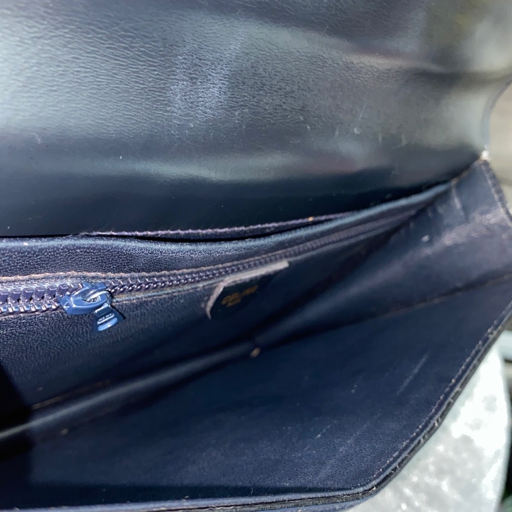 Authentic CELINE Envelope Navy Leather Clutch Bag - Picture 11 of 16